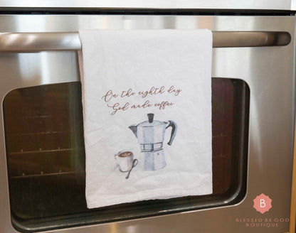 Kitchen Towel On the Eighth Day Catholic - White / 28’’ × 28’’ - Home Decor