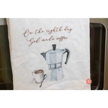 Kitchen Towel On the Eighth Day Catholic - White / 28’’ × 28’’ - Home Decor