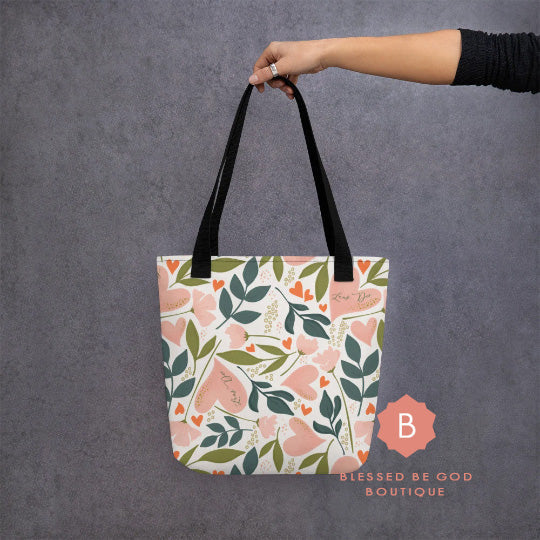 Laus Deo Tote Bag Praise Be To God Floral - Bags