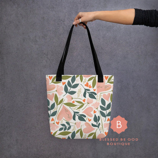 Laus Deo Tote Bag Praise Be To God Floral - Bags