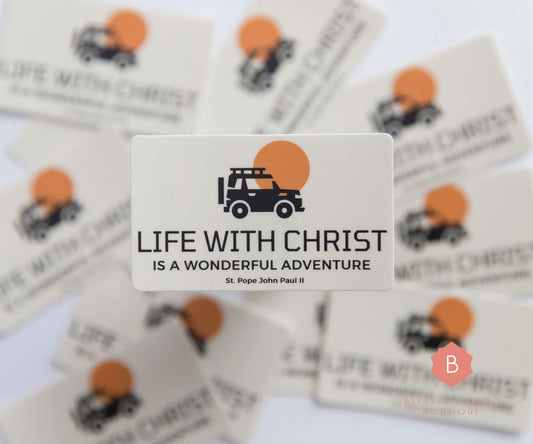Life With Christ Catholic Vinyl Sticker - sticker