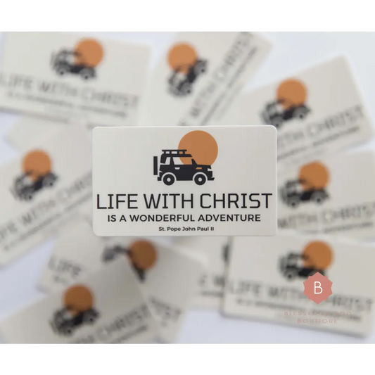 Life With Christ Catholic Vinyl Sticker - sticker