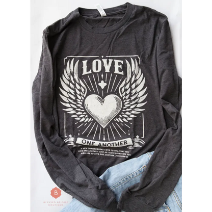 Love One Another Catholic Long Sleeve Tee Shirt - T-Shirt