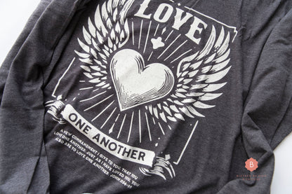 Love One Another Catholic Long Sleeve Tee Shirt - T-Shirt