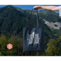 Marian Auspice Catholic Cotton Tote Bag - One size / Navy Blue - Bags