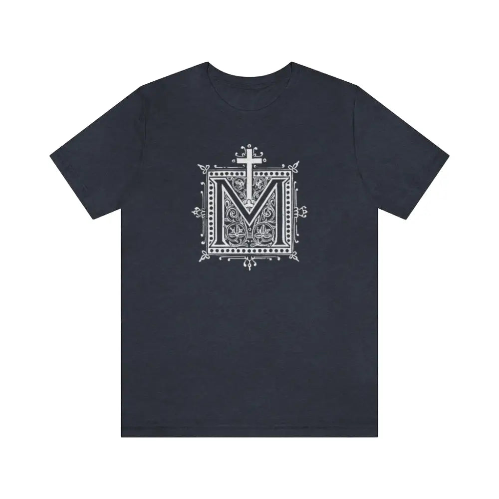 Marian Auspice Catholic t-shirt - Heather Navy / S - T-Shirt