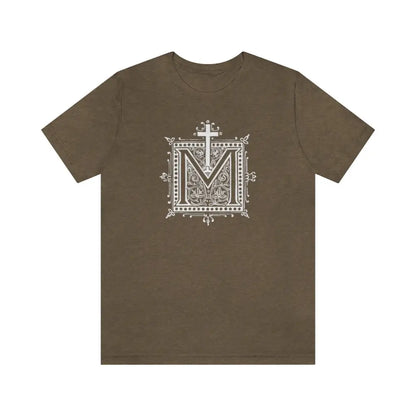 Marian Auspice Catholic t-shirt - Heather Olive / L - T-Shirt
