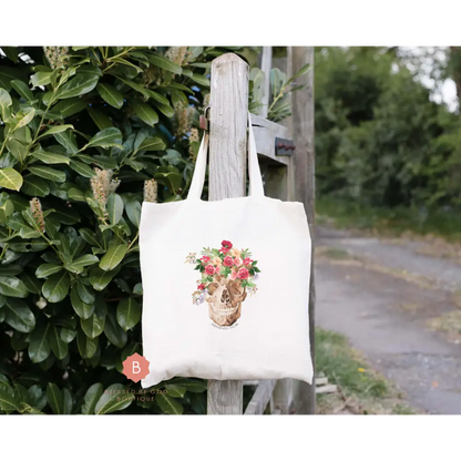 Memento Mori Catholic Cotton Tote Bag - One size / White - Bags