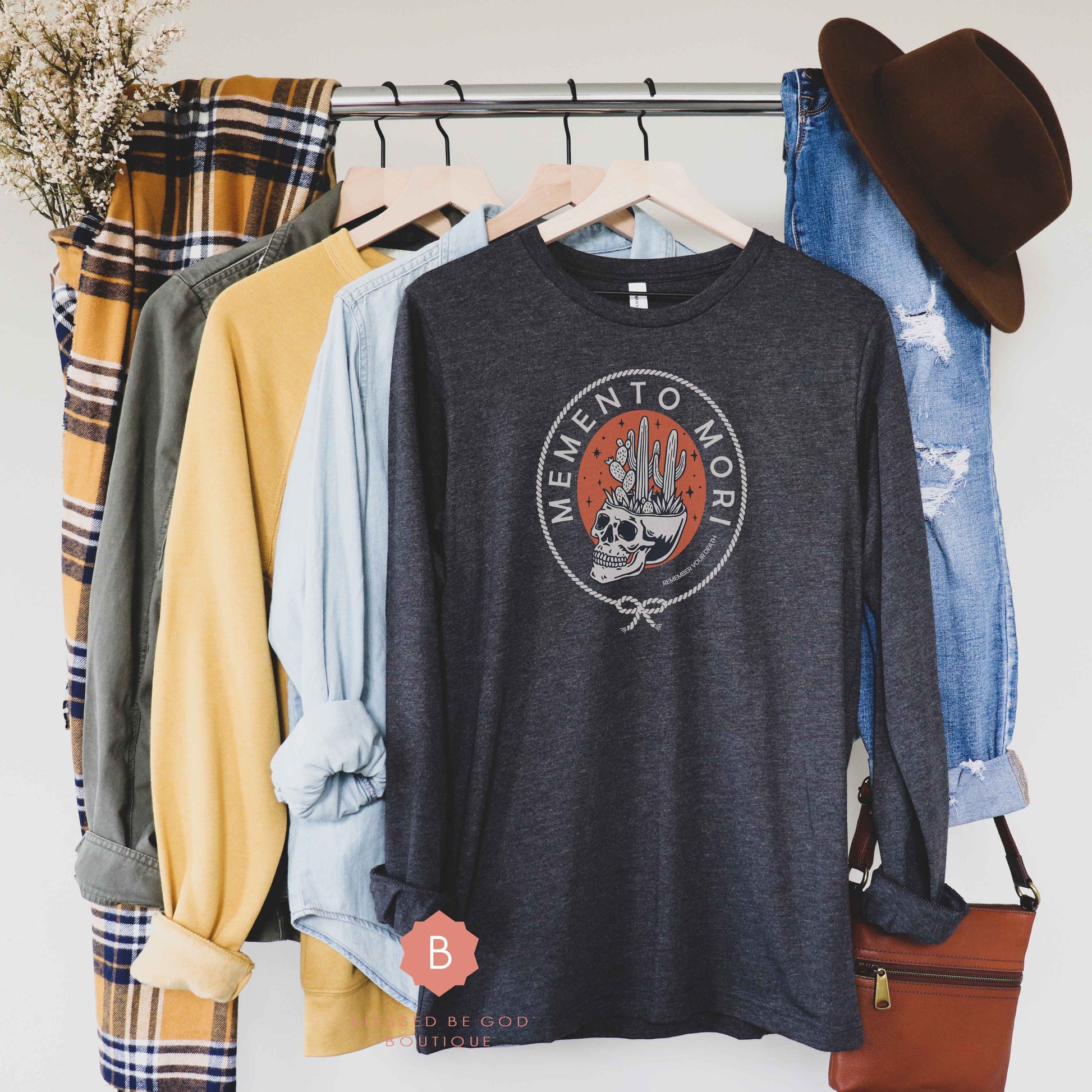 Memento Mori Catholic t-shirt long sleeve - T-Shirt