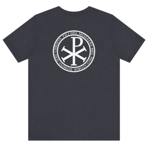 Men’s Catholic t-shirt Jesus Prayer Chi Rho Navy - RTS - T-Shirt