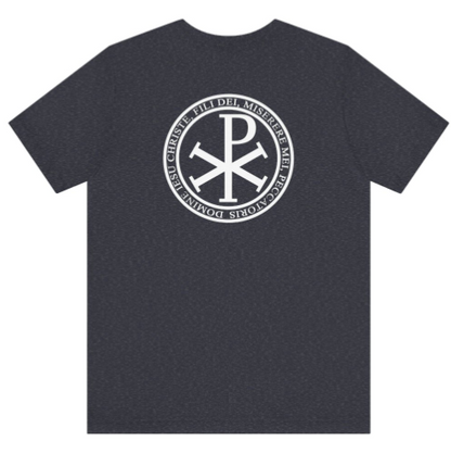 Men’s Catholic t-shirt Jesus Prayer Chi Rho Navy - RTS - T-Shirt