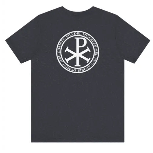 Men’s Catholic t-shirt Jesus Prayer Chi Rho Navy - RTS - T-Shirt