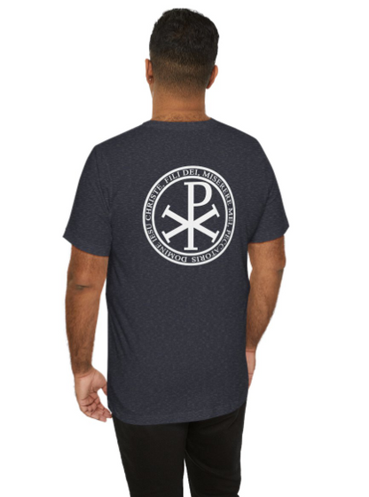 Men’s Catholic t-shirt Jesus Prayer Chi Rho Navy - RTS - T-Shirt