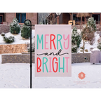 Merry and Bright garden flag - 12’’ × 18’’ - Home Decor