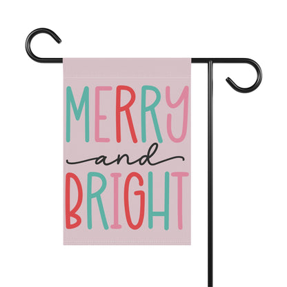 Merry and Bright garden flag - 12’’ × 18’’ - Home Decor