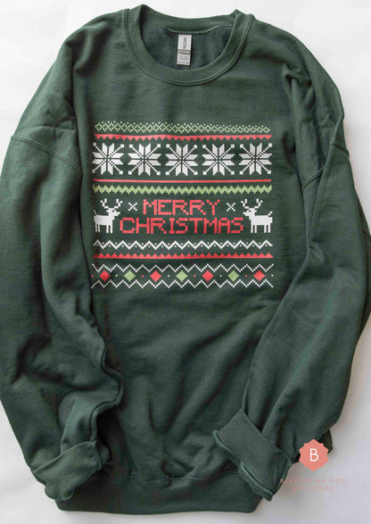 Merry Christmas Sweater Catholic Sweatshirt - Sweatshirt