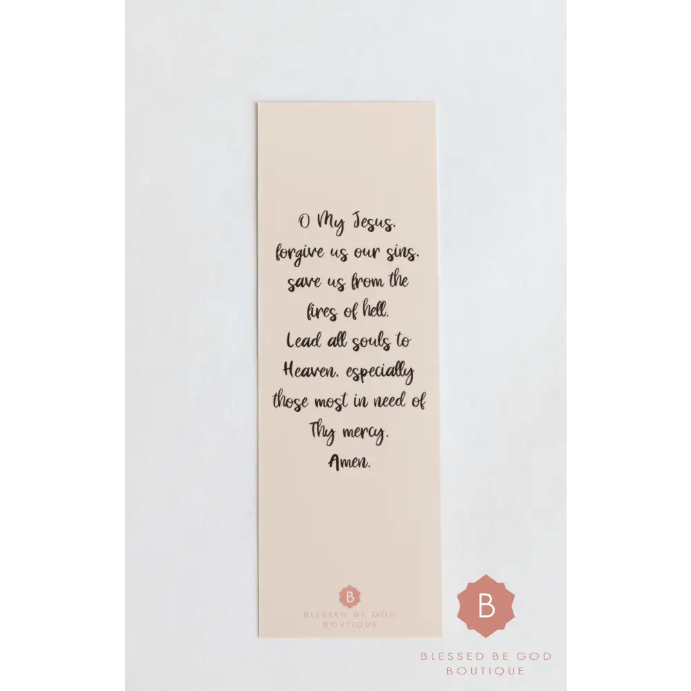 Our Lady of Fatima Bookmark - Bookmarks