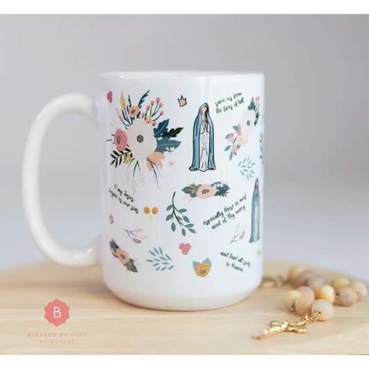 Our Lady of Fatima Catholic Mug, 15oz RTS