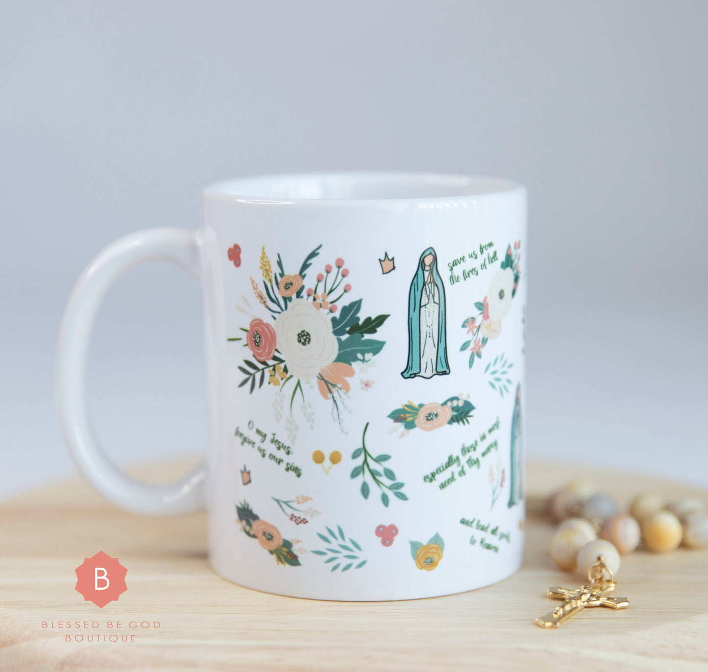 Our Lady of Fatima Catholic Mug Marian 11oz cup - 11oz - Mug