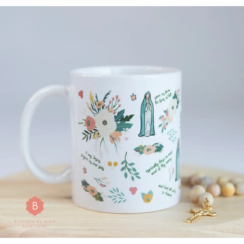 Our Lady of Fatima Catholic Mug Marian 11oz cup - 11oz - Mug