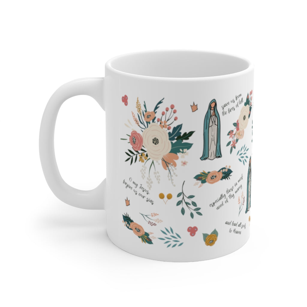 Our Lady of Fatima Catholic Mug Marian 11oz cup - 11oz - Mug