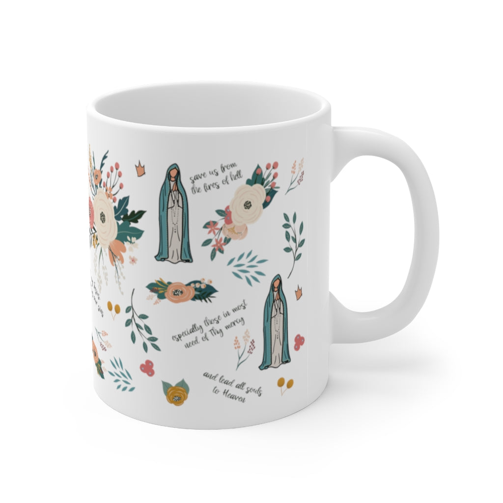 Our Lady of Fatima Catholic Mug Marian 11oz cup - 11oz - Mug