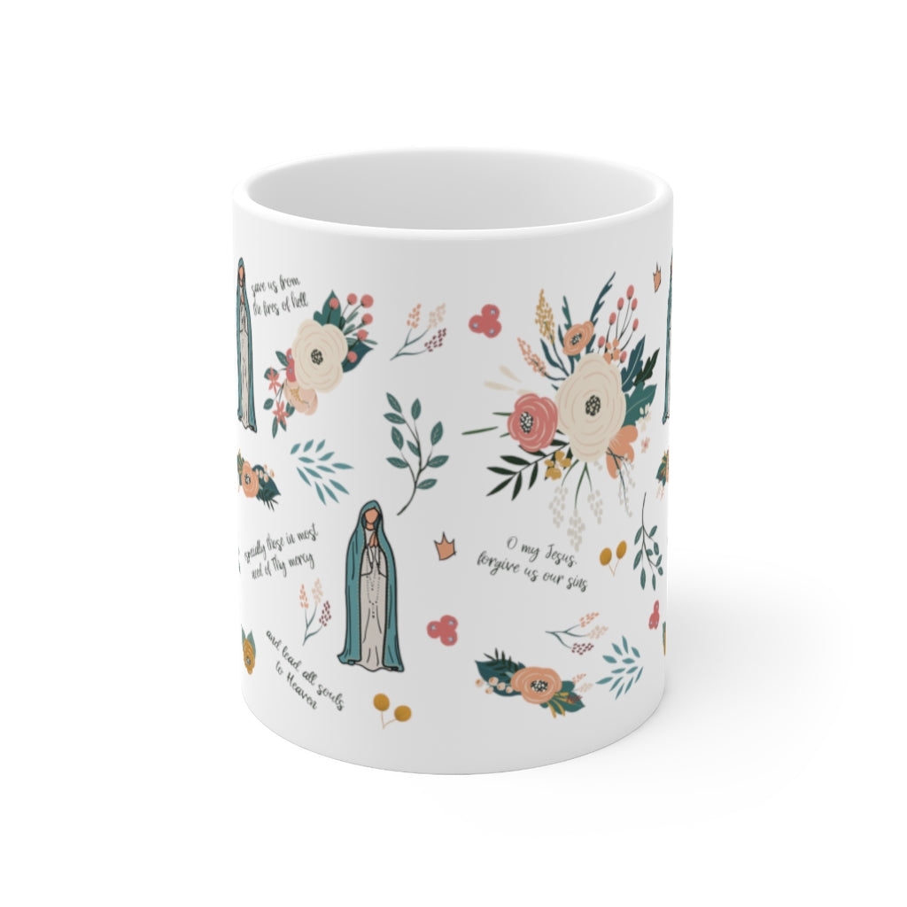 Our Lady of Fatima Catholic Mug Marian 11oz cup - 11oz - Mug
