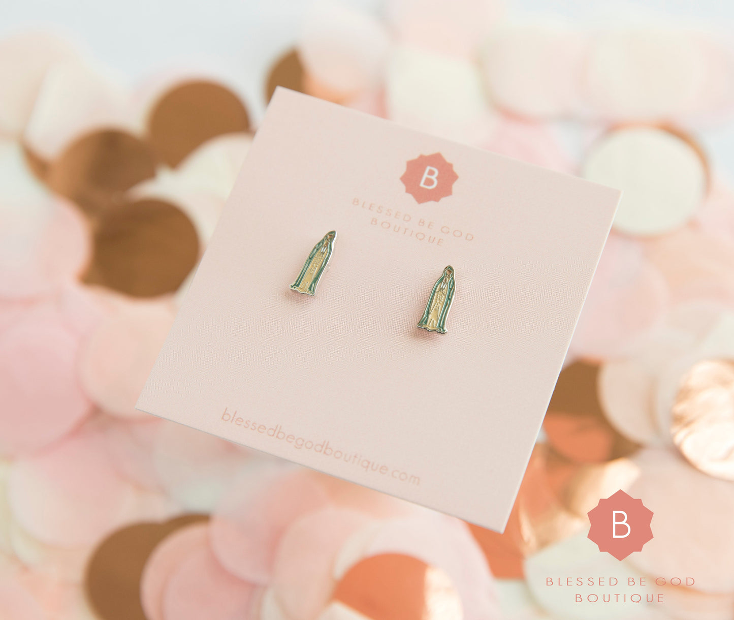 Our Lady of Fatima Earrings Catholic Earrings Christian Jewelry