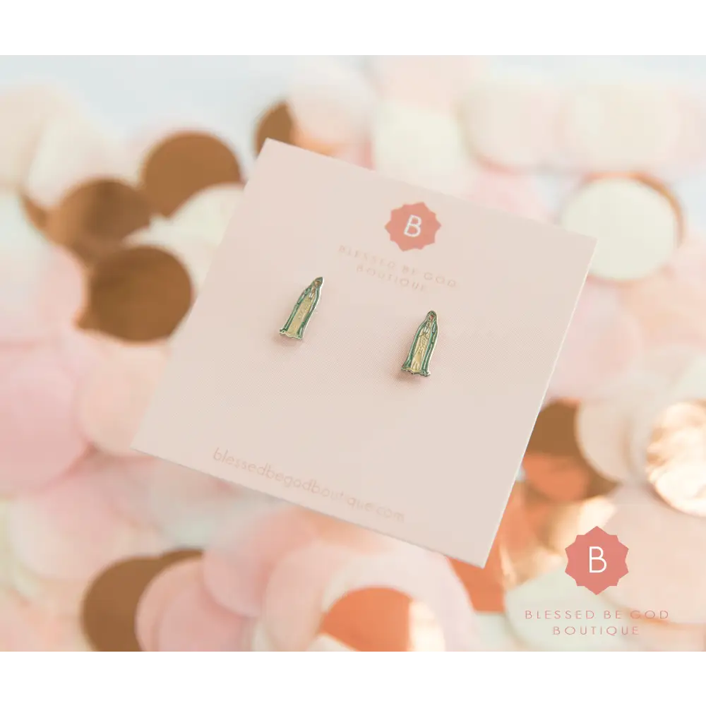 Our Lady of Fatima Earrings Catholic Earrings Christian Jewelry