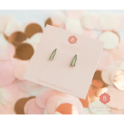 Our Lady of Fatima Earrings Catholic Earrings Christian Jewelry