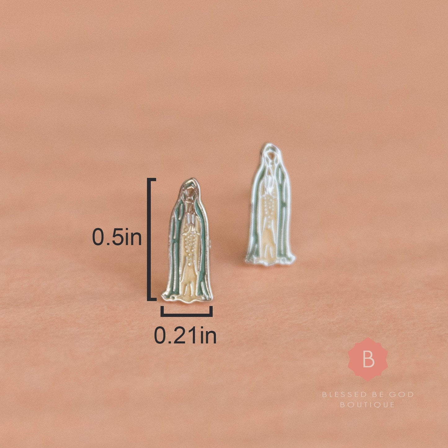 Our Lady of Fatima Earrings Catholic Earrings Christian Jewelry