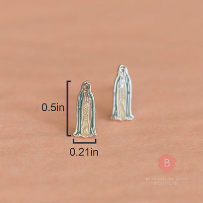 Our Lady of Fatima Earrings Catholic Earrings Christian Jewelry