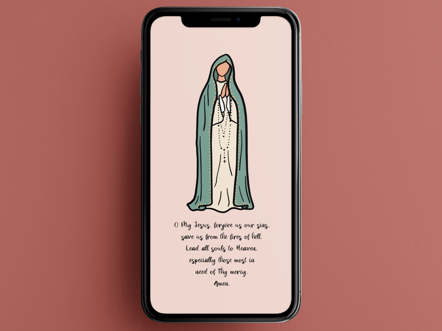 Our Lady of Fatima phone wallpaper - All Over Prints