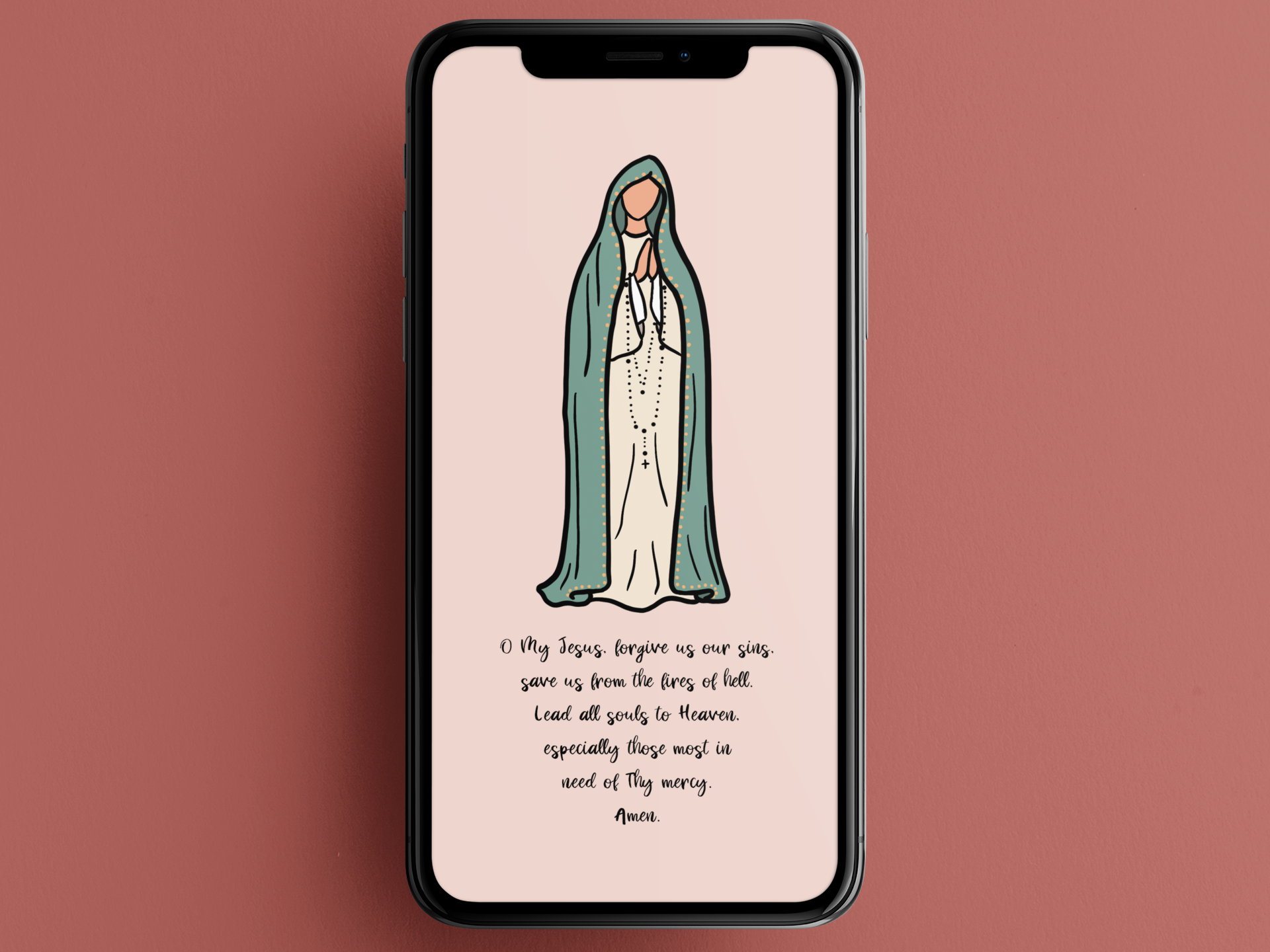 Our Lady of Fatima phone wallpaper - All Over Prints