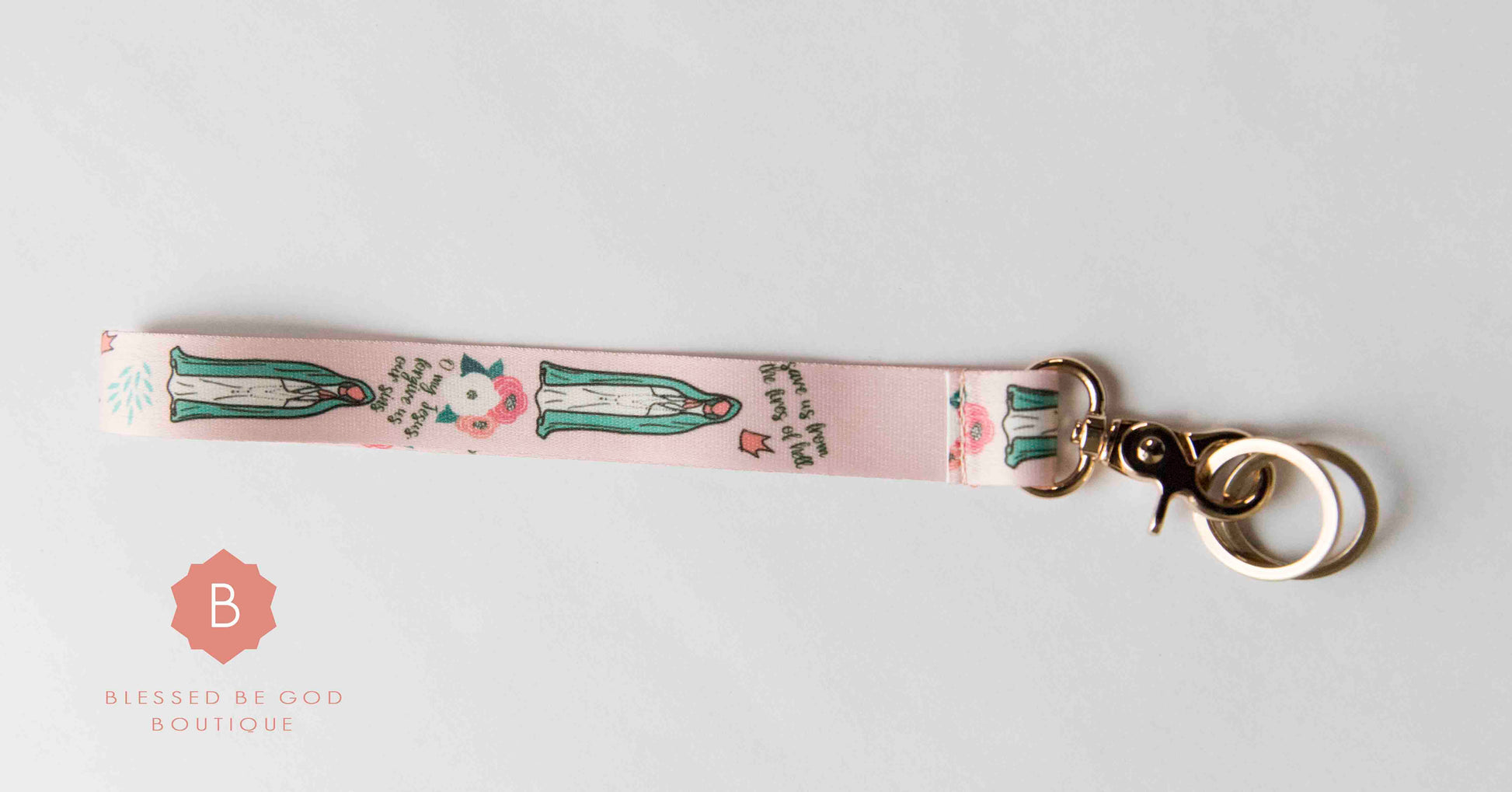 Our Lady Of Fatima Wristlet Keychain - Keychains
