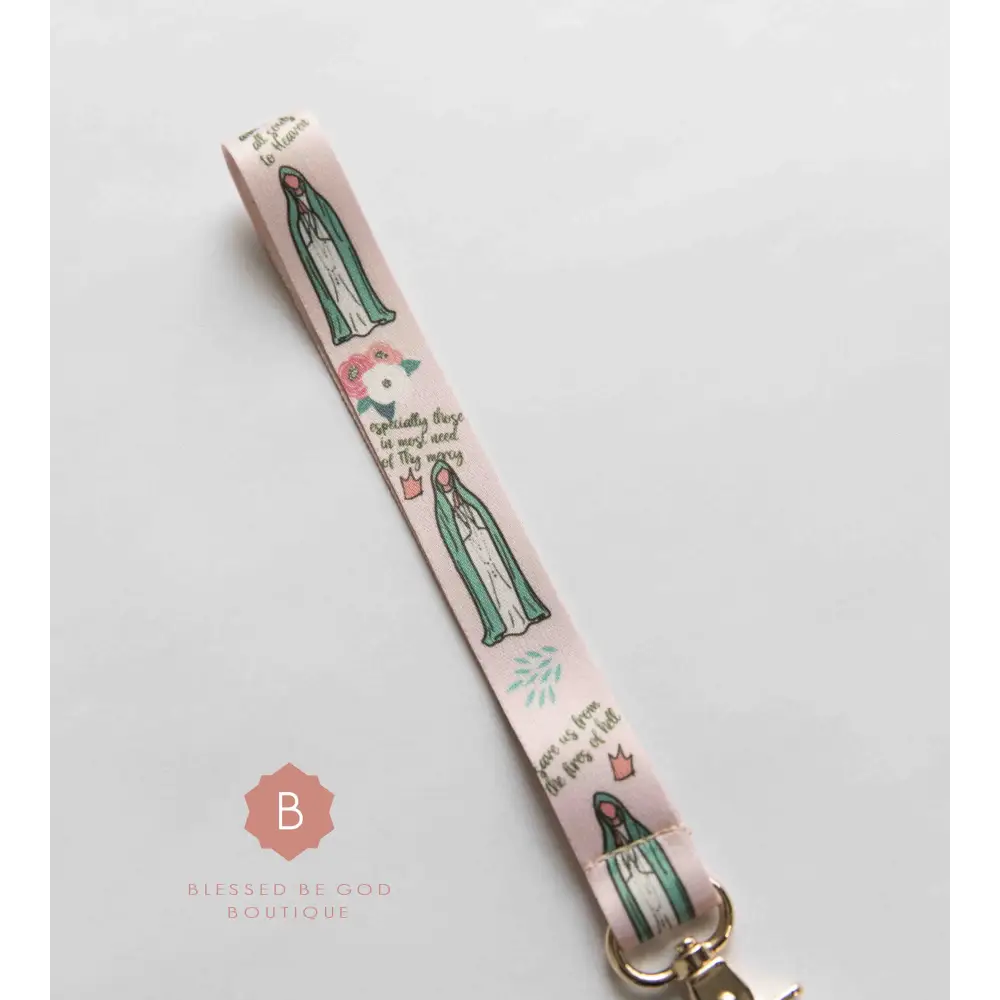 Our Lady Of Fatima Wristlet Keychain - Keychains