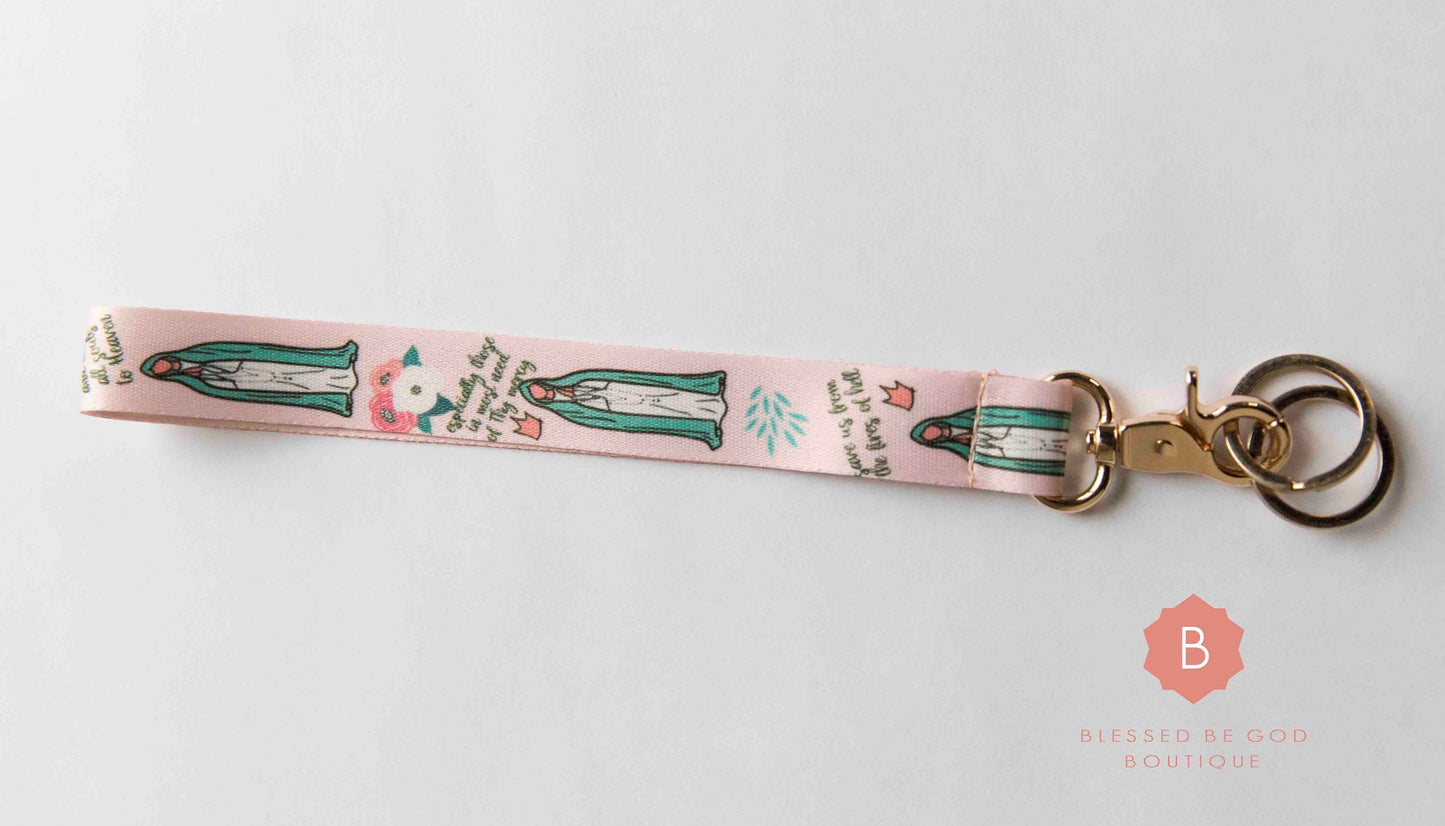 Our Lady Of Fatima Wristlet Keychain - Keychains