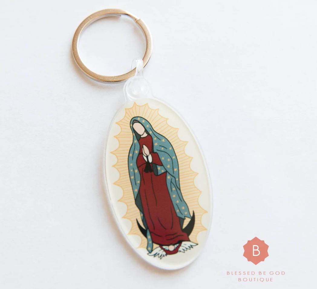 Our Lady of Guadalupe Keychain Catholic Acrylic - Keychains