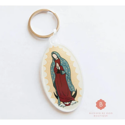 Our Lady of Guadalupe Keychain Catholic Acrylic - Keychains