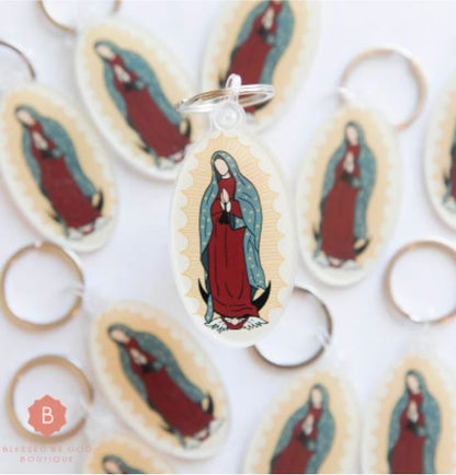 Our Lady of Guadalupe Keychain Catholic Acrylic - Keychains