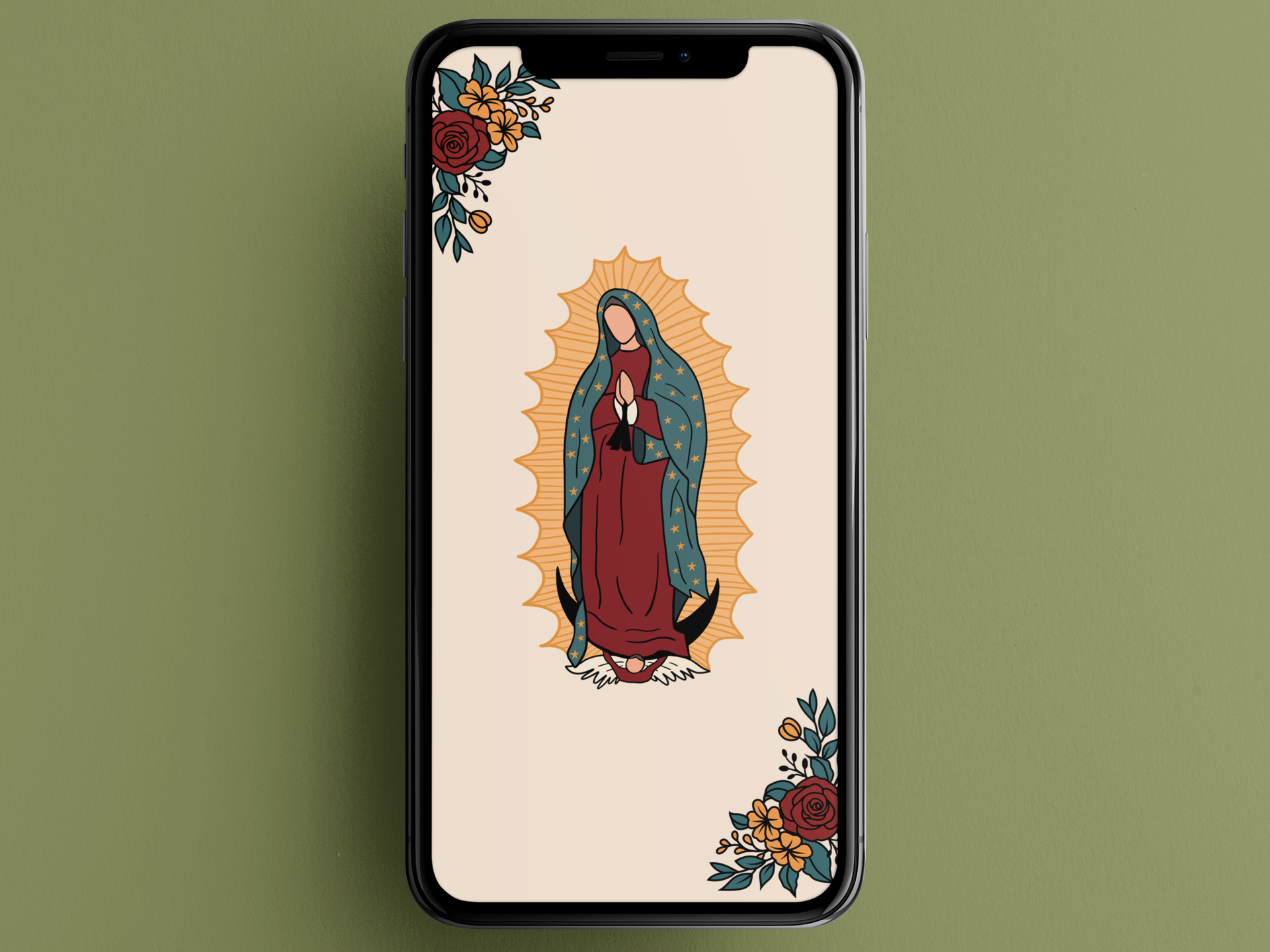 Our Lady of Guadalupe phone wallpaper - All Over Prints