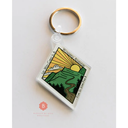Pope John Paul II Life with Christ Keychain Catholic Acrylic - Keychains