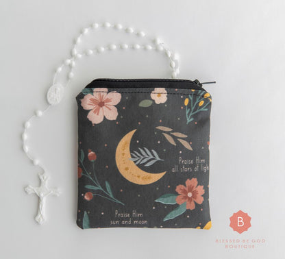 Praise Him Psalm 148 Catholic Rosary Pouch - rosary pouch