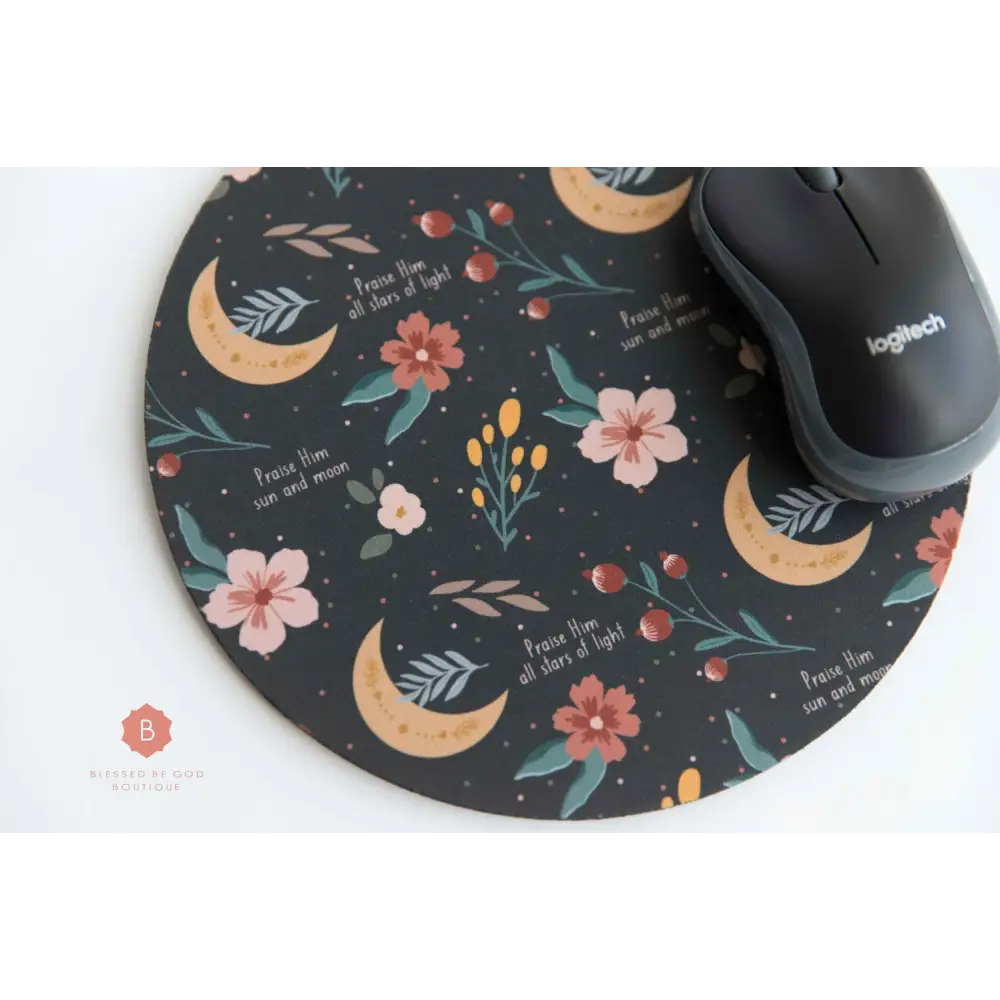 Praise the Lord Catholic Mouse Pad - One size / Round - Home Decor