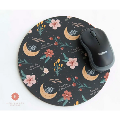 Praise the Lord Catholic Mouse Pad - One size / Round - Home Decor