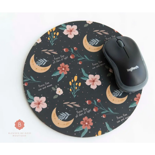 Praise the Lord Catholic Mouse Pad - One size / Round - Home Decor