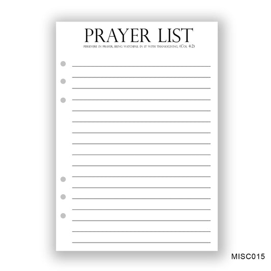 Prayer List 1 Journaling Page - Paper products