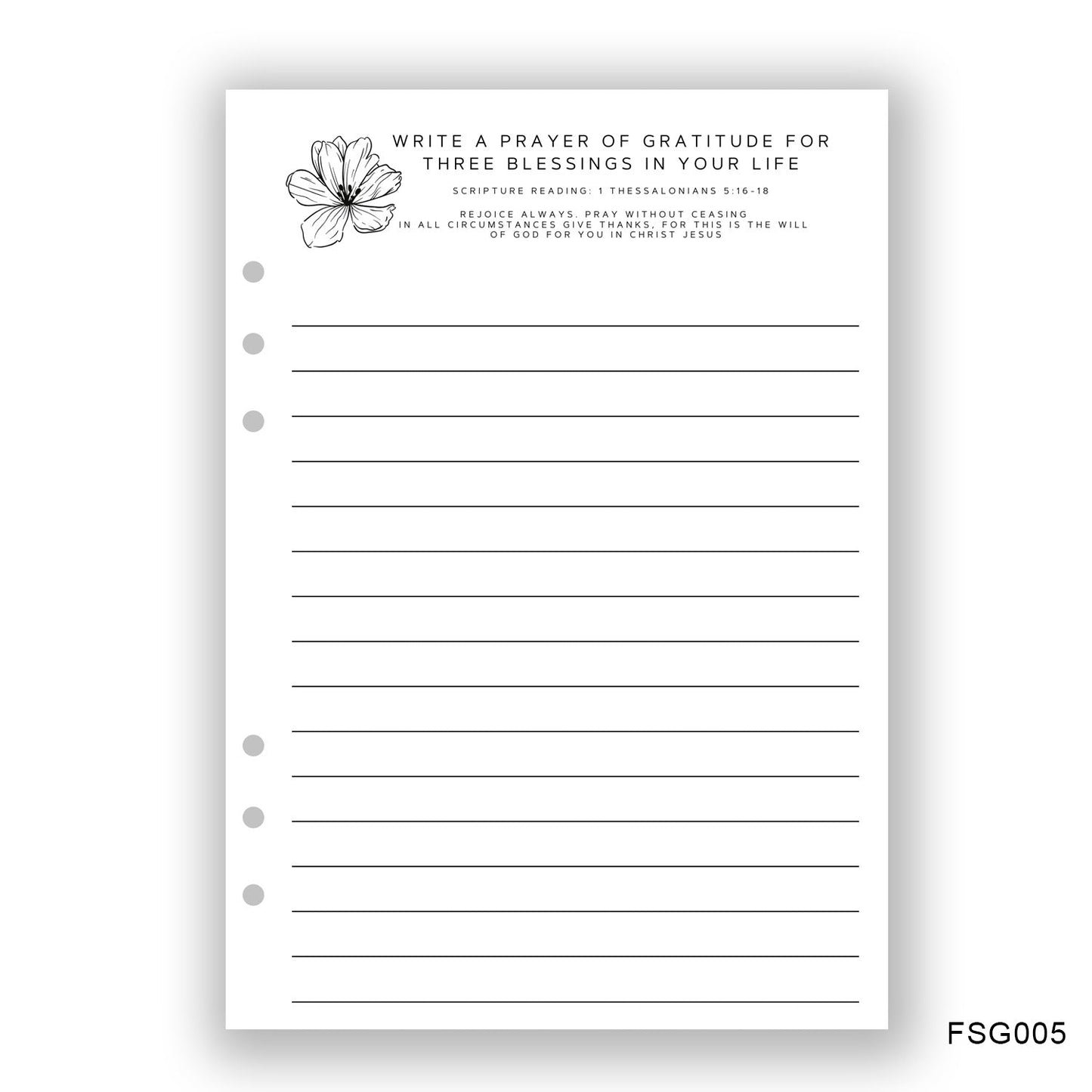 Prayer of Gratitude Journaling Page - Paper products