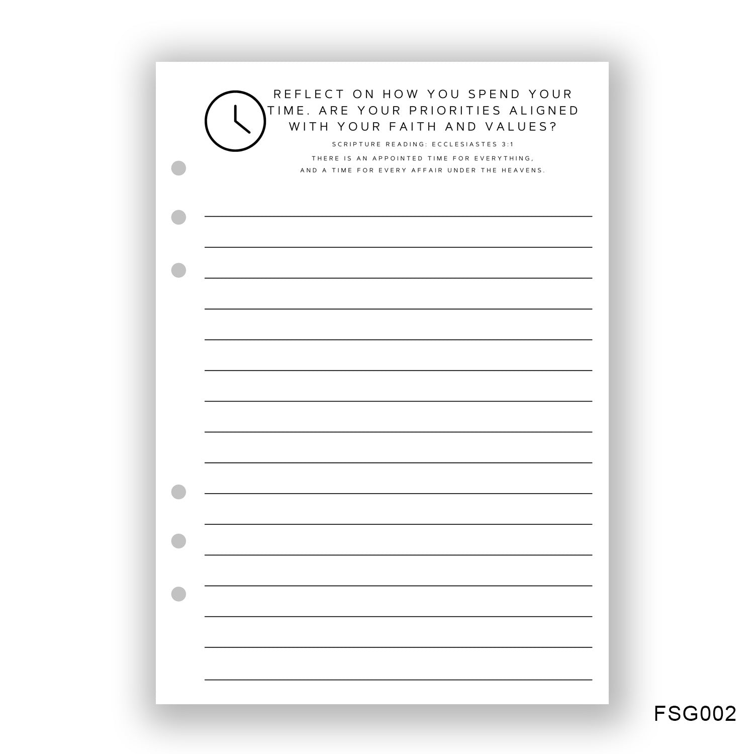 Priorities Journaling Page - Paper products