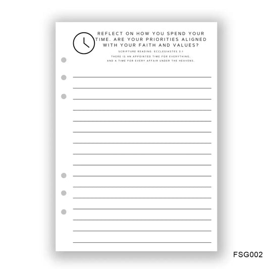 Priorities Journaling Page - Paper products